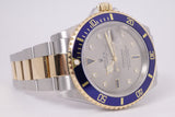 ROLEX TWO TONE SUBMARINER 16613 SLATE DIAMOND & SAPPHIRE SERTI DIAL