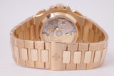 PATEK PHILIPPE 2019 NEW UNWORN  ROSE GOLD NAUTILUS CHRONOGRAPH ON BRACELET 59801R BOX & PAPERS