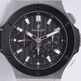 HUBLOT BIG BANG STAINLESS STEEL , CERAMIC BEZEL, CARBON FIBER DIAL BOX & PAPERS