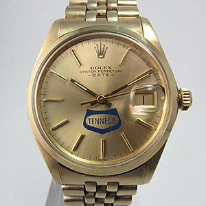 ROLEX YELLOW GOLD TENNECO OYSTER PERPETUAL DATE 1500