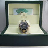 ROLEX TWO TONE BLACK SUBMARINER MINT BOX & PAPERS 16613